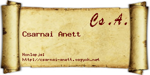 Csarnai Anett névjegykártya