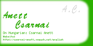 anett csarnai business card